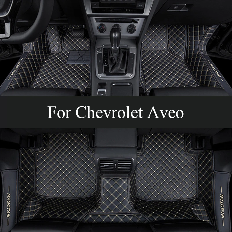 

Car Floor Mats For Chevrolet Aveo MK2 Sonic 2017 2016 2015 2014 2013 2012 2011 Auto trunk mat Leather Waterproof Protector