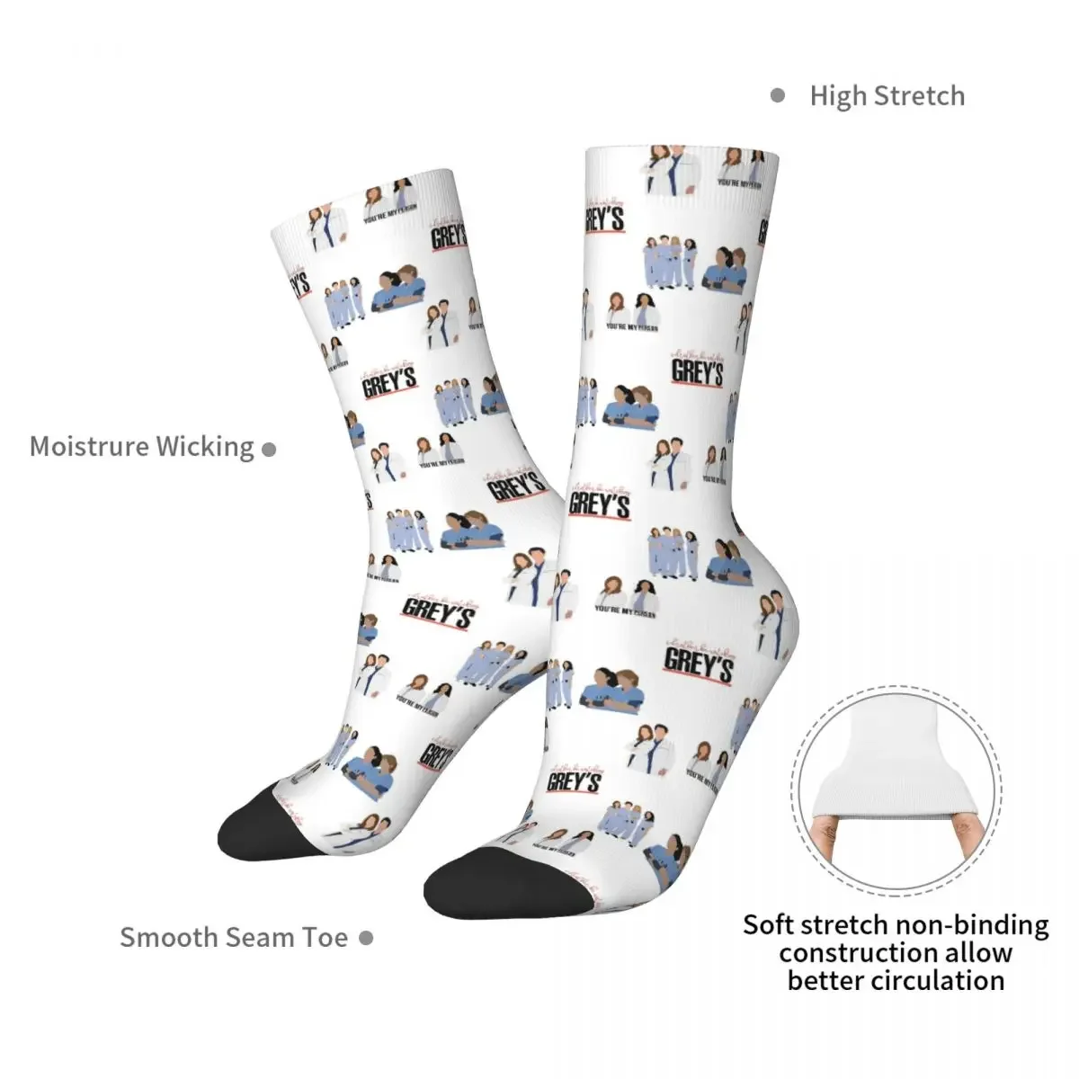 GA Sticker Pack Socks Harajuku Super Soft Stockings All Season Long Socks Accessories for Unisex Birthday Present