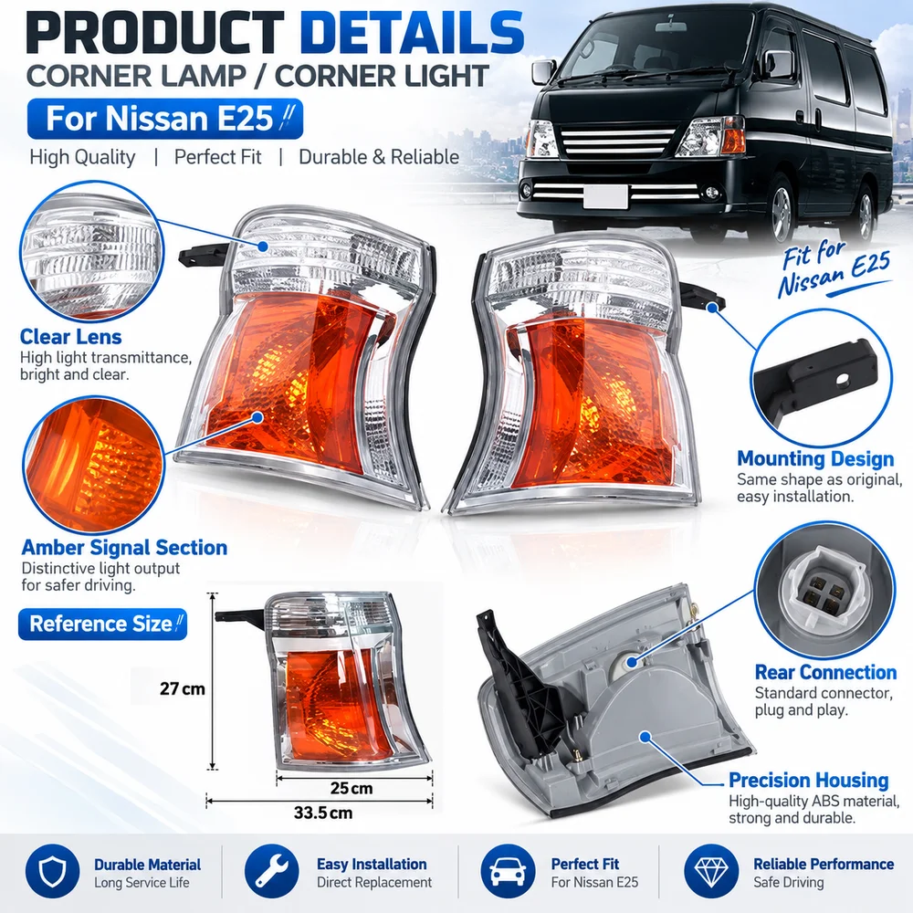 26115-Vx50A Side Corner Lamp Signal Light For NISSAN Caravan Urvan E25 2005-2012 Marker Indicator Light Corner Turn Signal Light