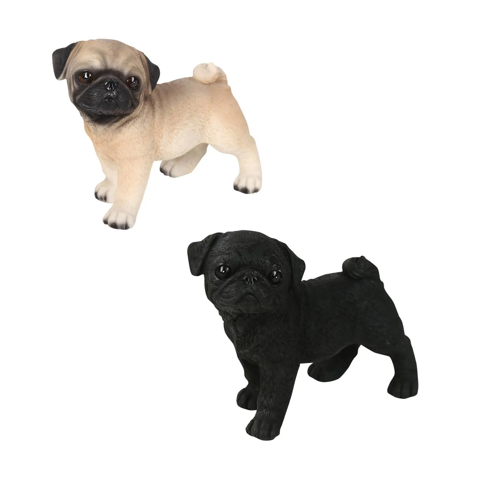 Resin Dog Statue Animal Craft Decoration Non-Slip Pug Figurine Sculpture for Car