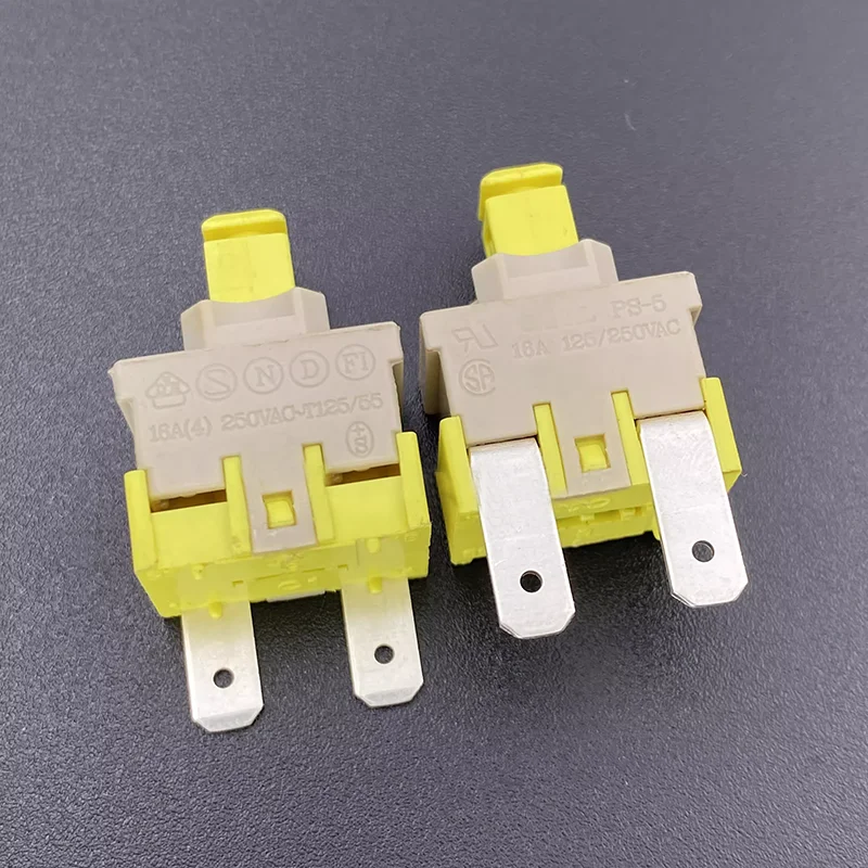 Original PS-5 self-locking switch with lock 2 pin 16A125V/250V T125/55 High current power button Dishwasher vacuum cleaner