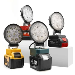 Luz LED de trabajo de 16W para Dewalt BL1830 BAT618, batería de iones de litio de 18V, linterna LED para Makita BL1830, herramienta de batería, lámpara de luces de inundación