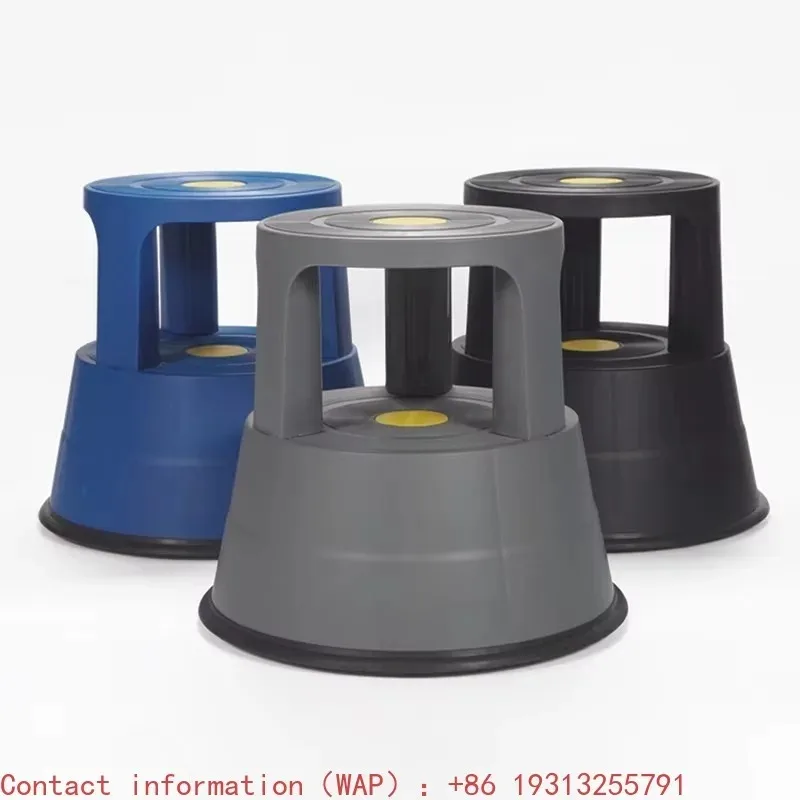 【Popular】Movable Steel Plastic Climbing Stools Picking Up And Storing Stools Two-step Footstool Circular Stool Iron Book Stool