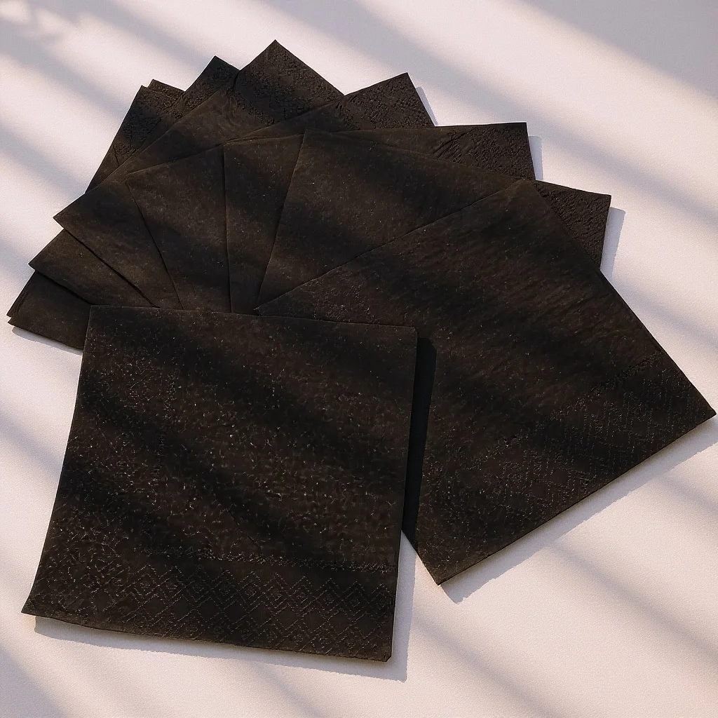 

Black Napkins Disposable Cocktail Paper Napkin for Party Wedding Events Dessert Tableware Dinner Supplies Bulk Pack