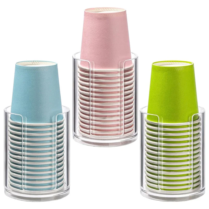 

ABLK 3 шт. Диспенсер для стаканчиков для ванной комнаты 3 унции Настольный держатель для стаканчиков для полоскания рта, пластиковые маленькие одноразовые держатели для бумажных стаканчиков Dura