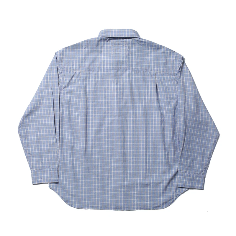 High Quality Checkered MADNESS Shirt Japanese Streetwear Light Blue Casual Shirt Men Women