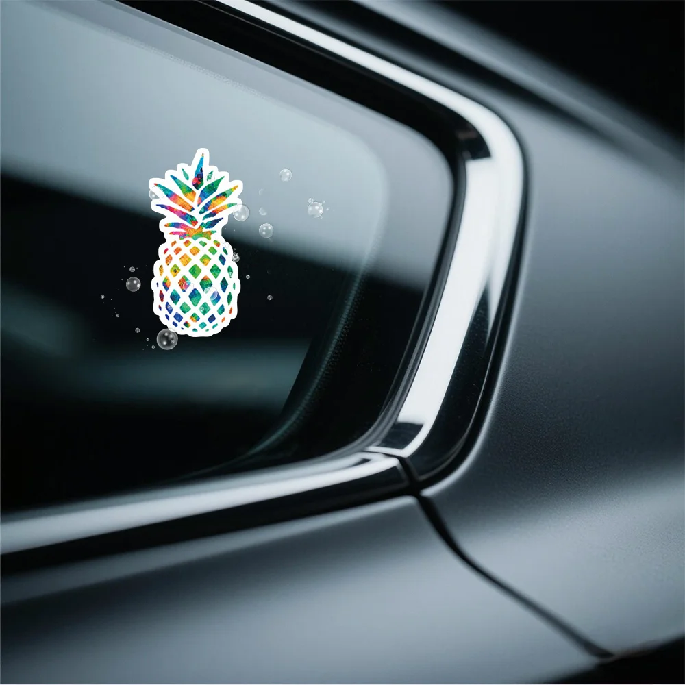 Colorful Pineapple Stickers, Atmosphere, Starry Sky Background, DIY Water Cup, Computer Decoration Stickers