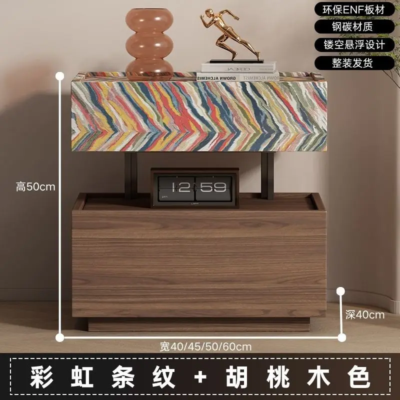 Suspended bedside table Light luxury premium Italian minimalist master bedroom locker