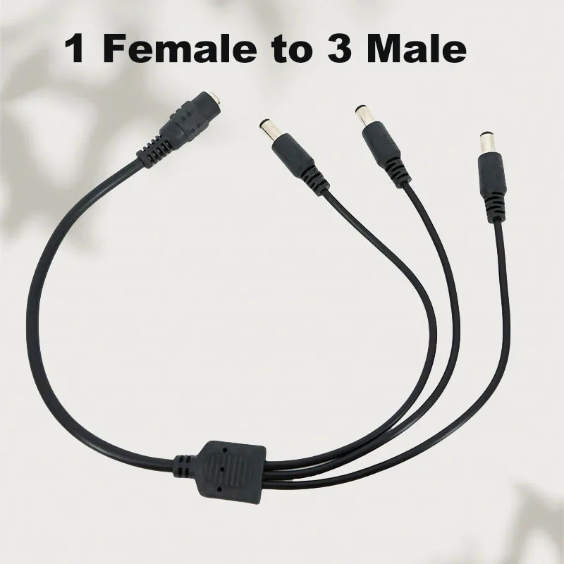 1 Female to 3 Male DC Power jack Adapter Splitter 3 way Plug Cable 5.5mm*2.1mm 12V Supply for CCTV Security Camera led strip R23