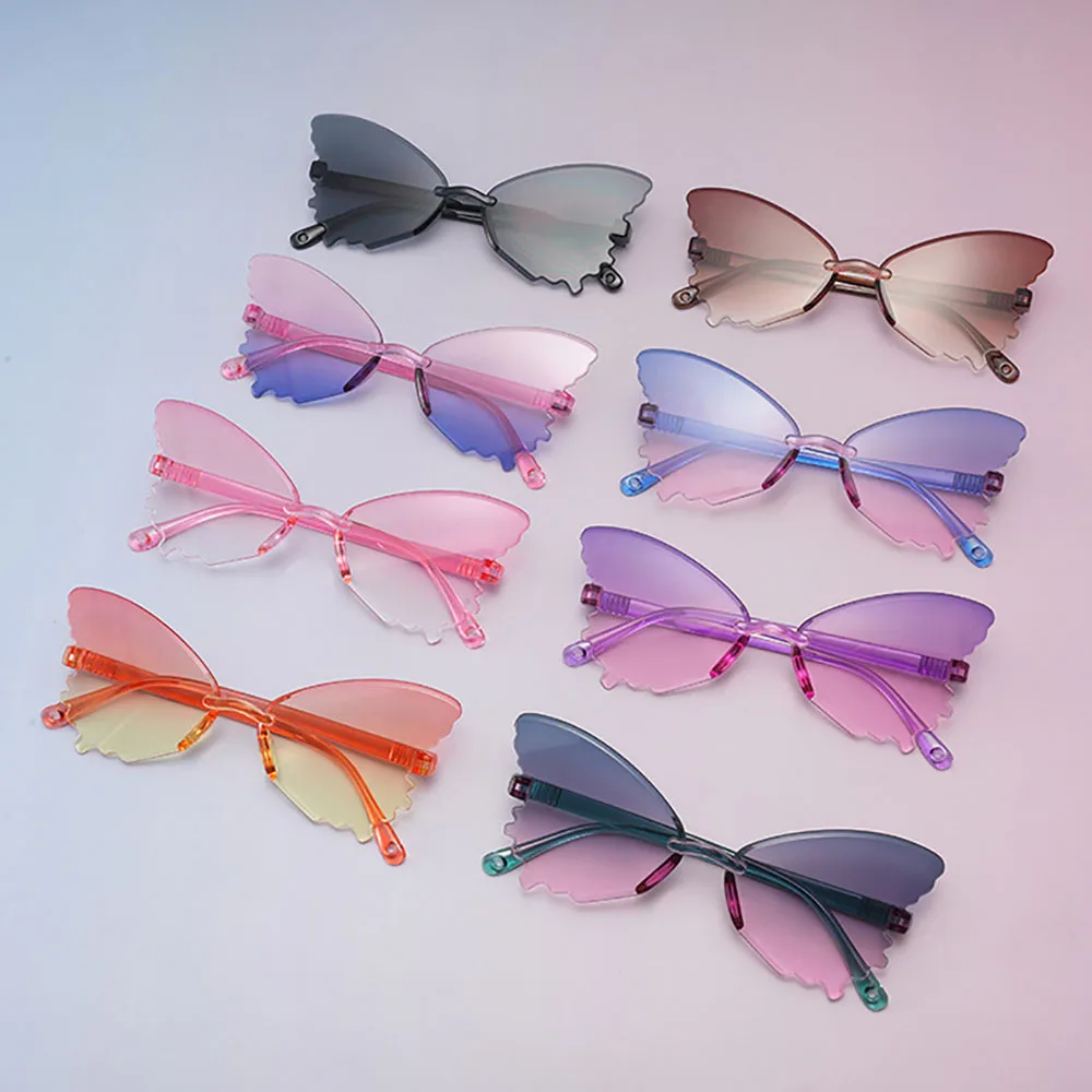 Children'S Sunglasses Lightweight Rimless Butterfly Sunglasses Uv400 Shades Fashion Trendy  Sunglasses For Parties Fashion
