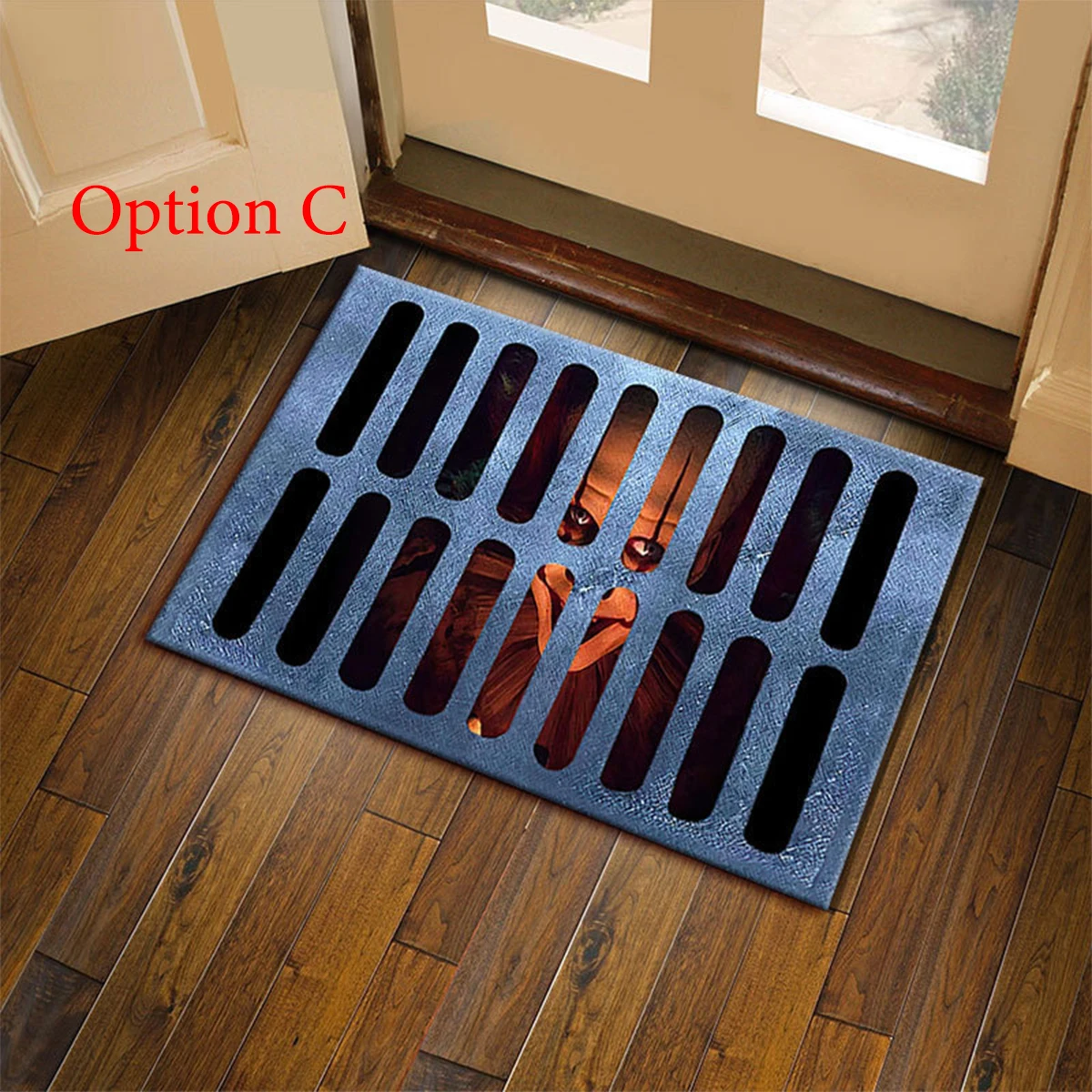 Halloween Door Mat Halloween Decorations Scary 3D Optical Illusion Clown Door Mat Indoor and Outdoor Welcome Doormat Area Rug