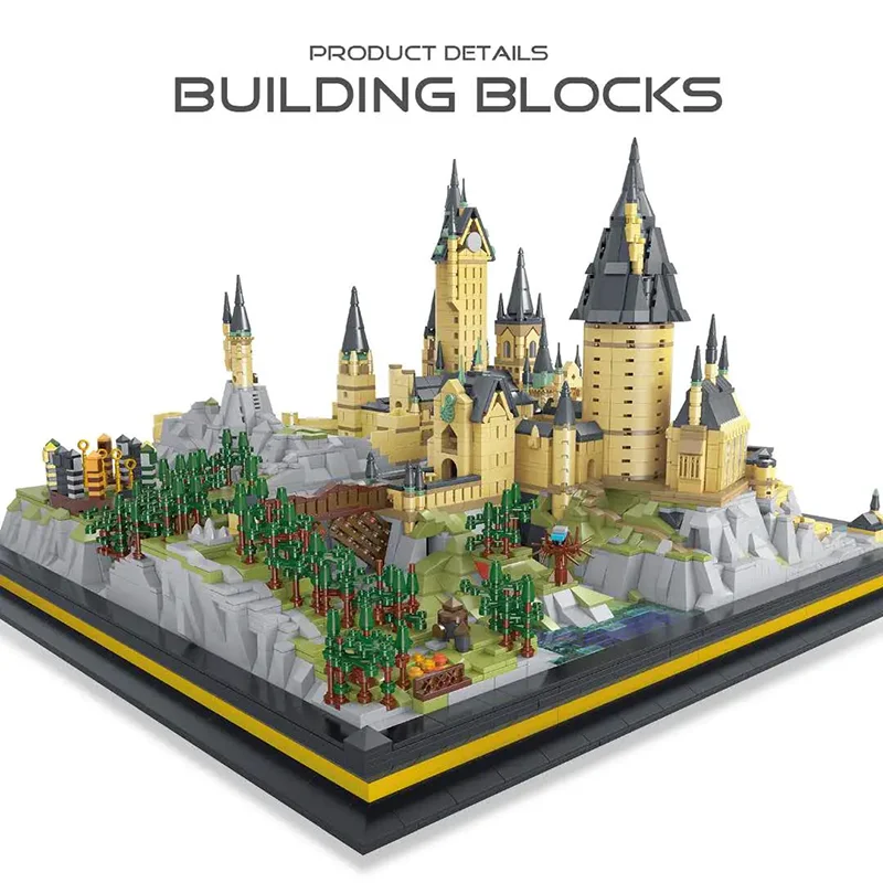 MORKMODEL032102 Magical Castle series School building blocks model adult DIY difficult toys table top decoration holiday gifts