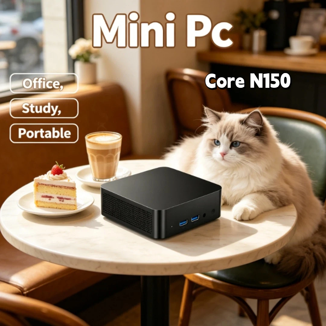 

WIFI 6 & BT5.2 High Speed Energy Efficient Mini Desktop PC Core N150 Windows 11 Pro 4K HD Display 32GB RAM
