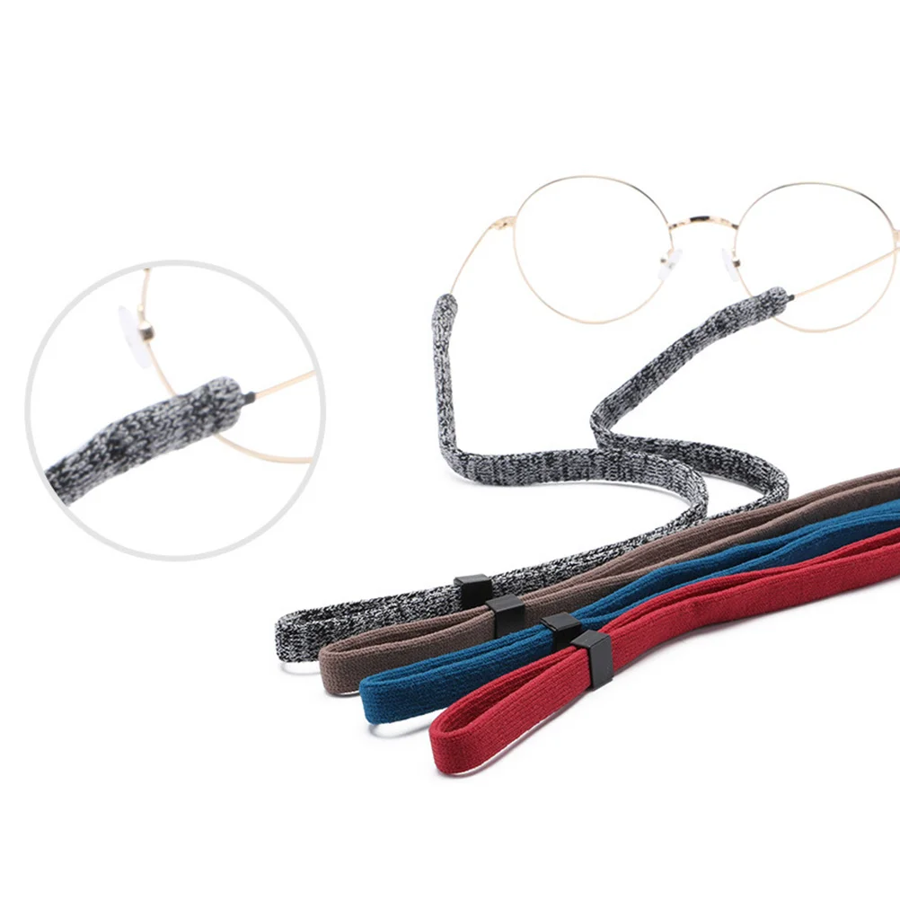5 pcs Glasses Chain Adjustable Anti-Slip Sunglass Holder Strap Elastic Eyeglass Rope For Sports Swimming Reading Eyewear (Red