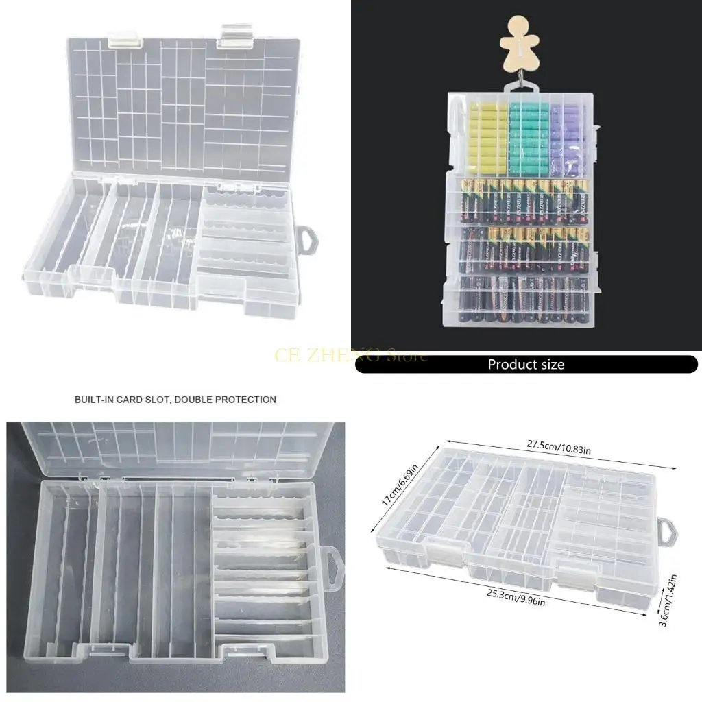 

E56B Блок батареи для батареи для 60 % AA 40PCS 3A Batteries Container Легкая конструкция с прозрачной крышкой