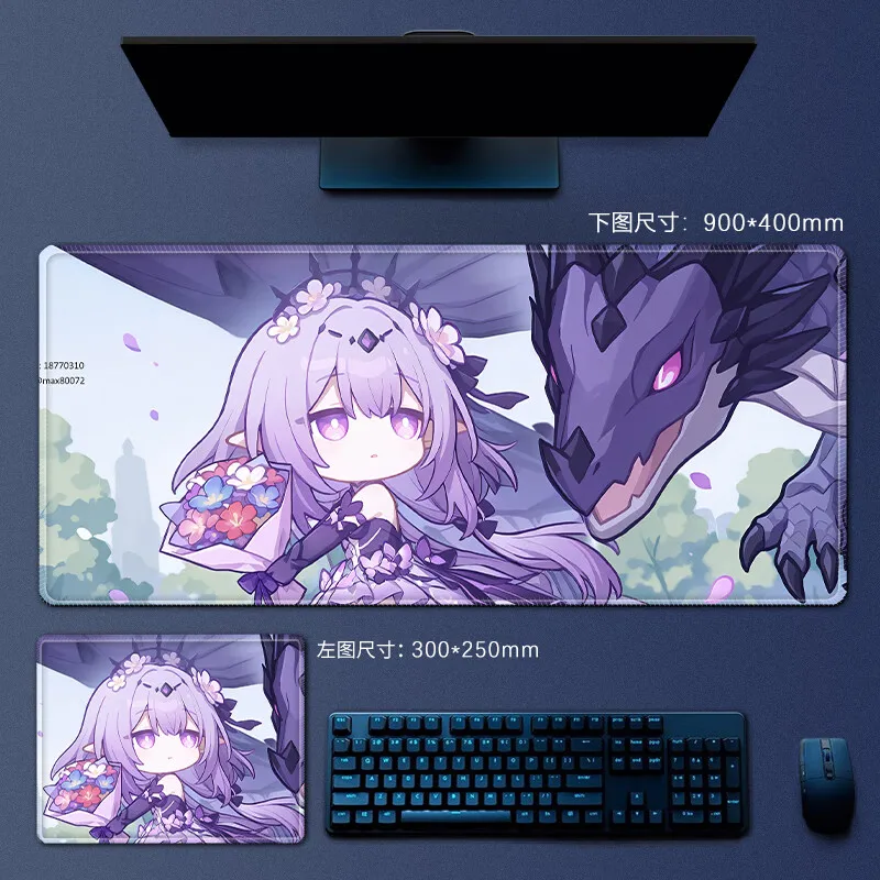XXL Styx Maiden Anime Girl Gaming Mouse Pad 300x900mm Non-Slip Rubber Stitched Desk Mat for PC Laptop Office Gift