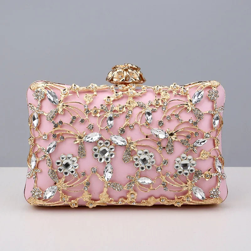 

Shinny Glitter Evening Bags Rhinestone Hard-Surface Box Bags Elegant Female Wedding Shoulder Pouch Banquet Party Luxury Purse
