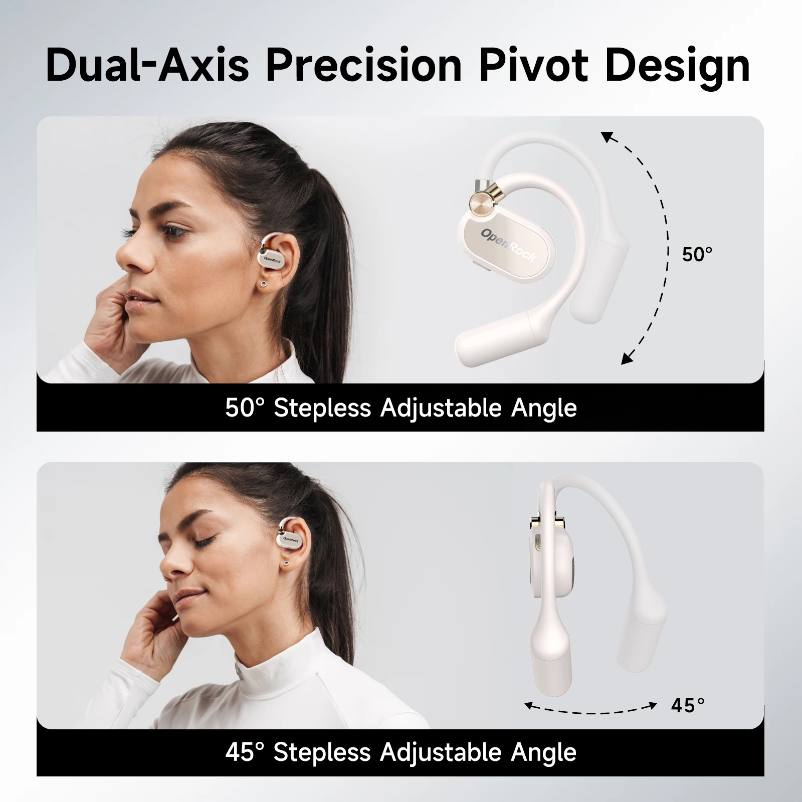 Open Ear Sports Earbuds with Strong Bass IPX5 Waterproof Earbuds Long Playtime Wireless Earbuds Customized Fit Customized APP