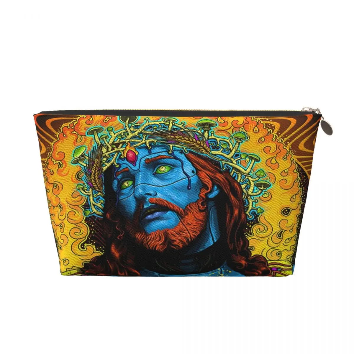 Custom Travel Jesus Christ In Heaven Toiletry Bag Portable Cosmetic Makeup Organizer for Women Beauty Storage Dopp Kit Case