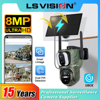 LS VISION 4K 4G/WiF Solar Dual Screen Monitor Camera PIR Detection 8MP Solar Security Camera Hunting Cameras Waterproof Wildlife