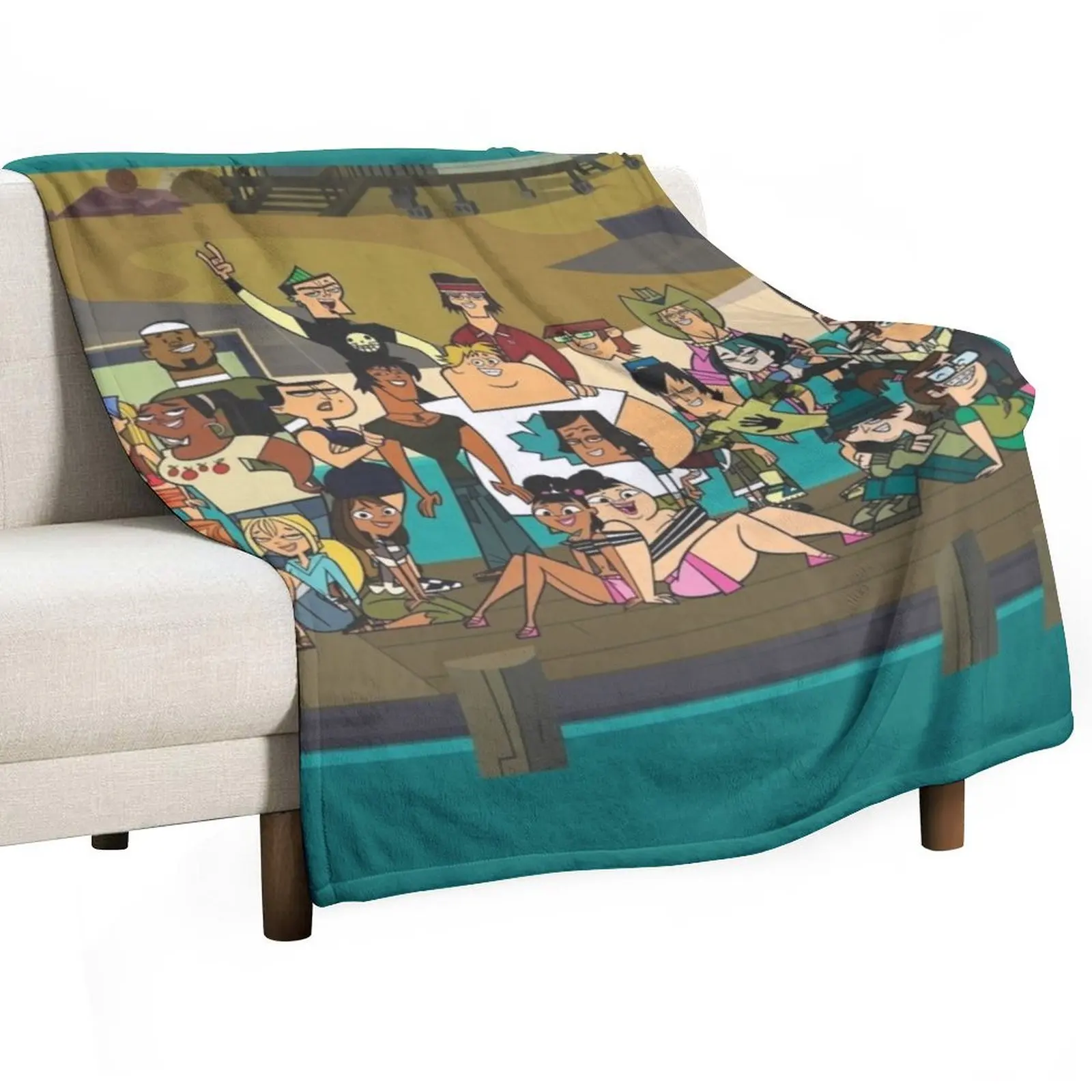 Welcome to Total Drama Island Throw Blanket bed plaid fluffy Stuffeds Blankets