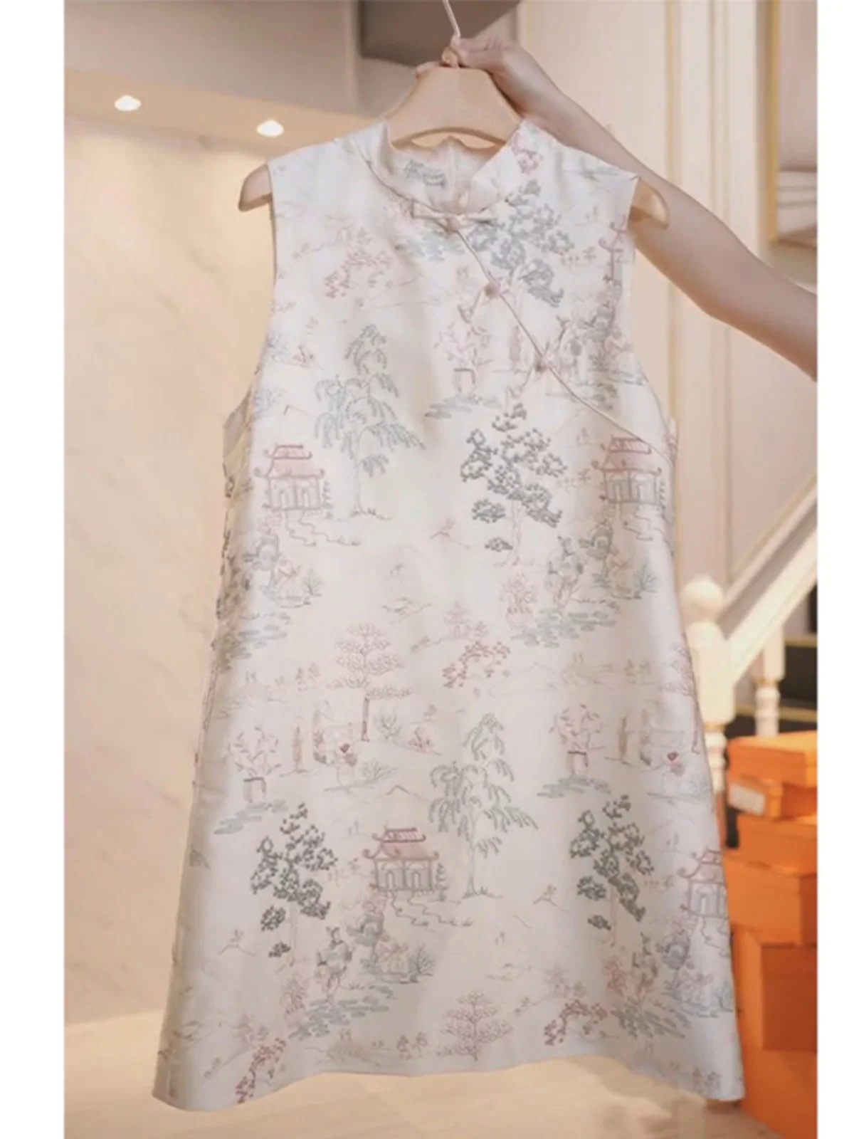 

Элегантная китайская юбка-трапеция с цветочным узором для женщин, для повседневной носки и офиса