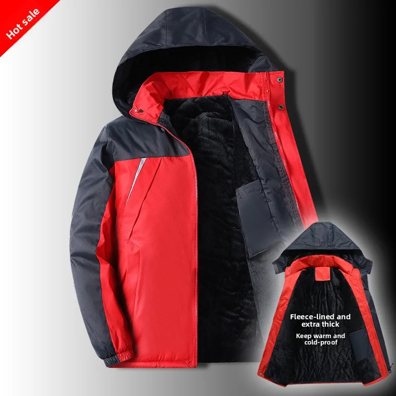 

Зимняя рабочая одежда Thiened, хлопковая куртка для мужчин и женщин, авторемонт, защита труда, съемная шапка, повседневная шапка