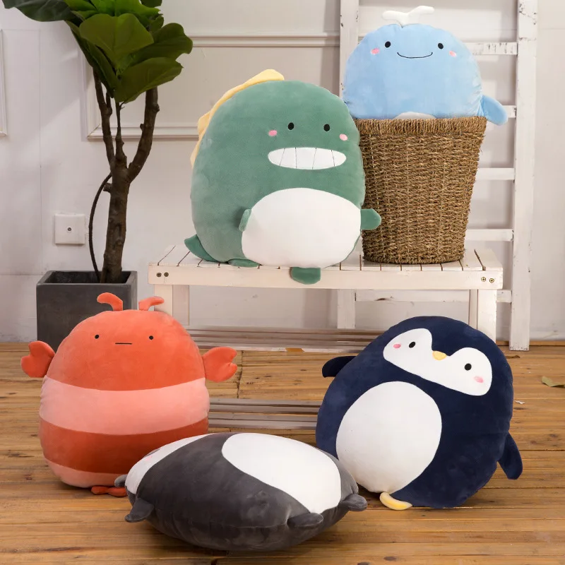 

40cm Cute Animal Dinosaur Panda Plush Toys Whale Lion Pillow Lobster Penguin Stuffed Dolls for Children Kids Baby Boy Girl Gifts