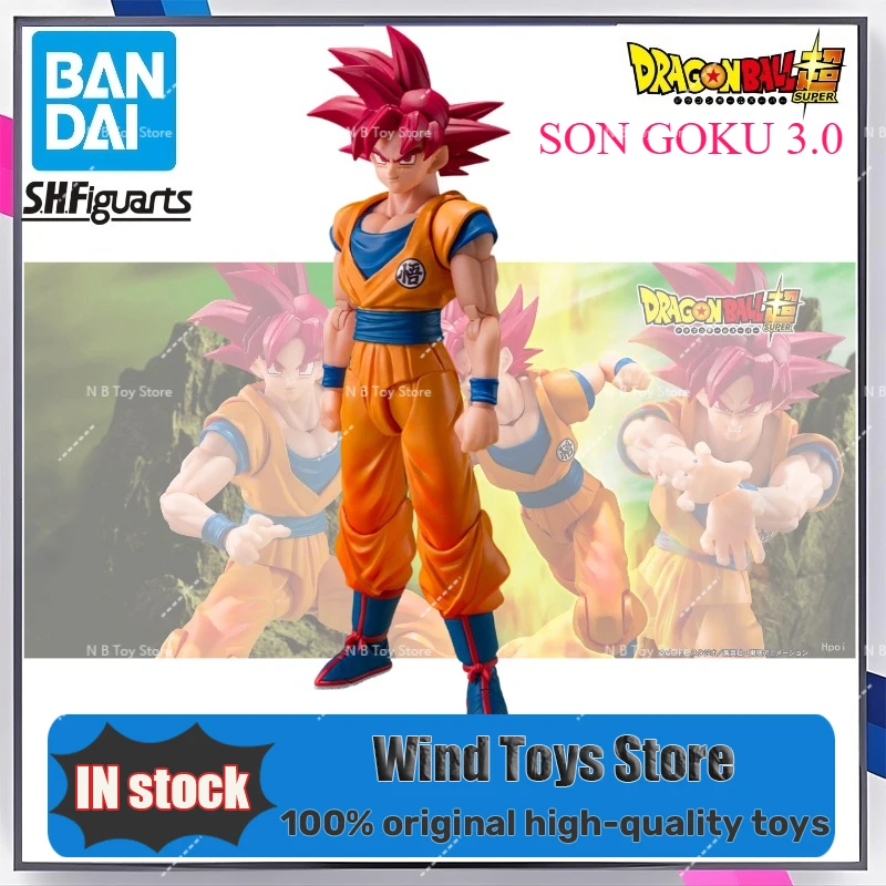 Figura de Acción Coleccionable de Son Goku Dios Super Saiyan 3.0 de Dragon Ball Super, de Bandai SHF, Juguete Decorativo para Niños, Regalo para Niños