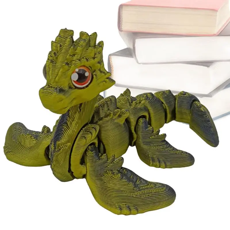 3D Printed Toy Small Dragon Toy Joint Bendable Toy Desktop Ornament Art Craft For Home Living Room Decoration