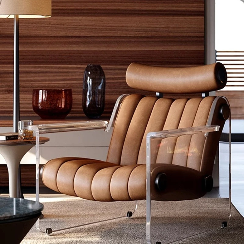 

Suspension chair single sofa leather Italian light luxury villa living room home balcony high-end hotel lounge chair leisure