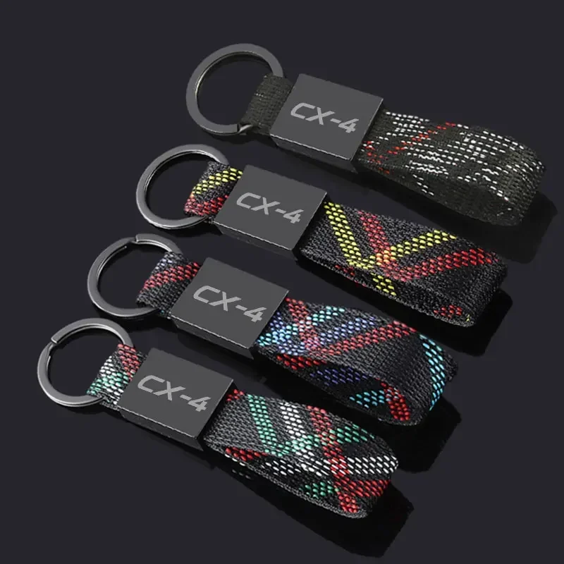 Oxford Webbing Car Keychain Pendant Key Ring Holder Keyfob for Mazda CX-4 Logo BT50 CX5 MX5 6 CX7 RX7 626 CX30 SKYACTIV