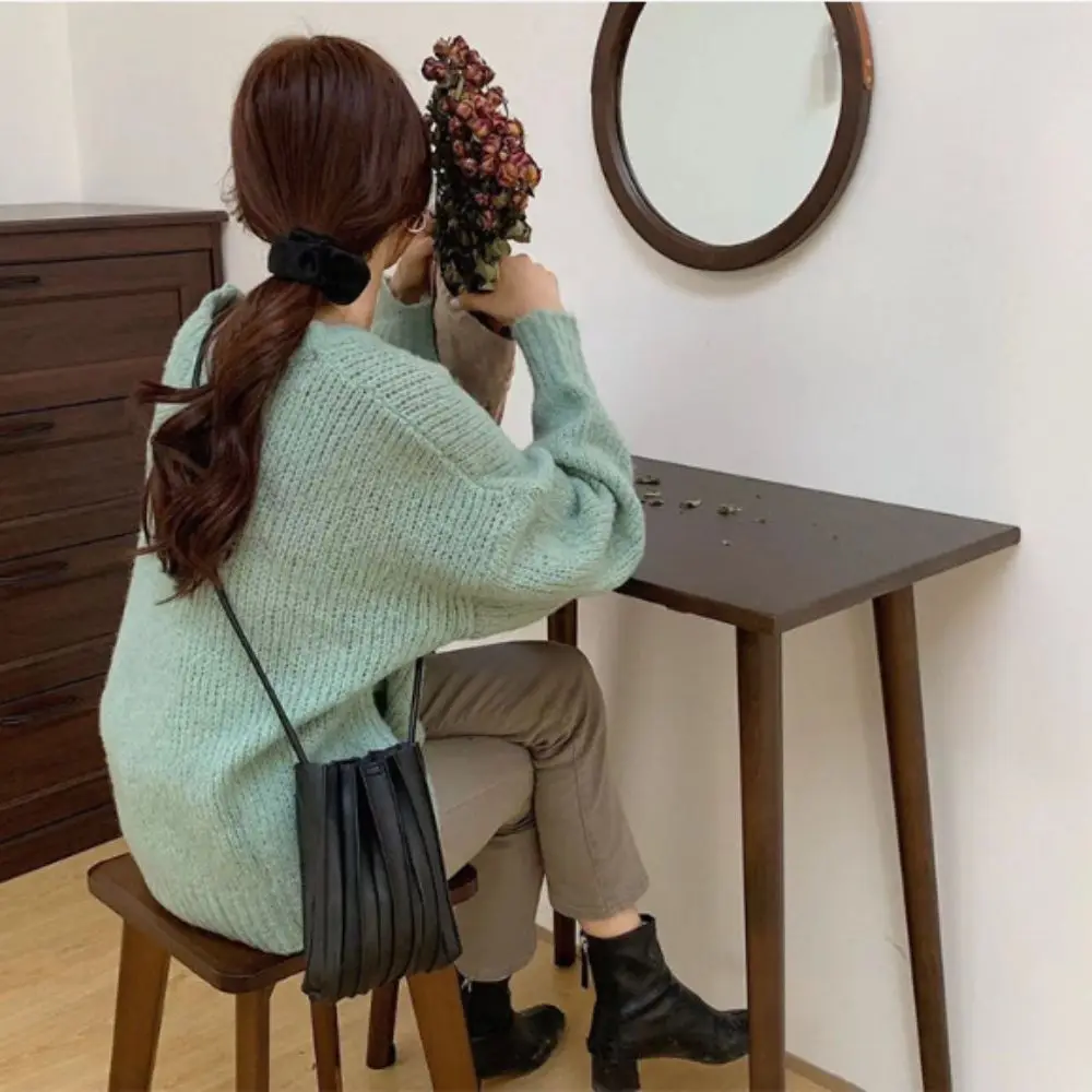 2024 New Fashion PU Mobile Phone Bag Mini Pleated Single Shoulder Bag Soft Durable Crossbody Bag