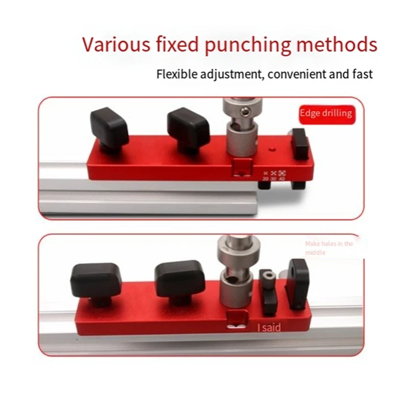 Aluminum Profile Drill Guide Punch Locator, Single Hole Profile Drill for 2020 3030 4040 Profiles Punching Drilling Tool