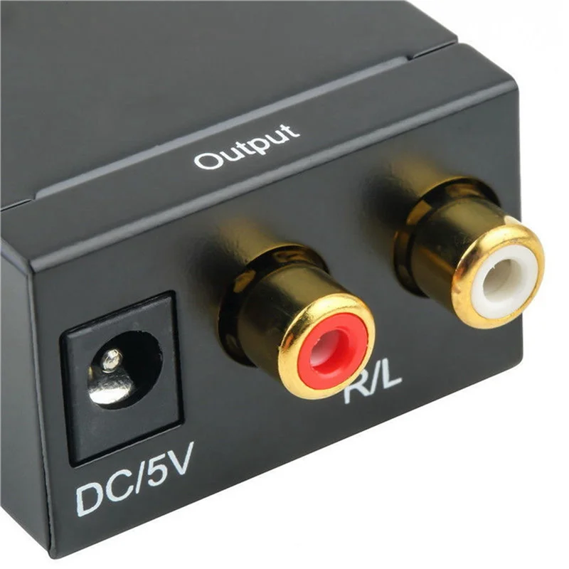 

A19E-2X Digital Optical Toslink SPDIF Coax To Analog RCA Audio Converter Adapter With Fiber Cable