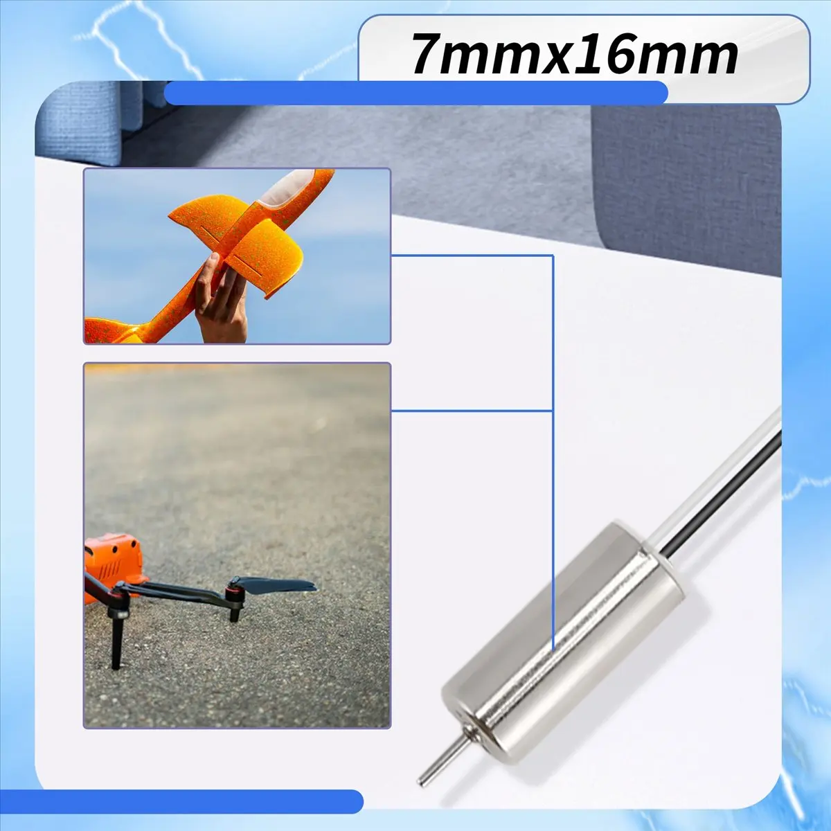 ABGN 2 шт. мини-моторы DC 3.5V 7мм x 16мм цилиндрической формы для моделей самолетов и игрушек