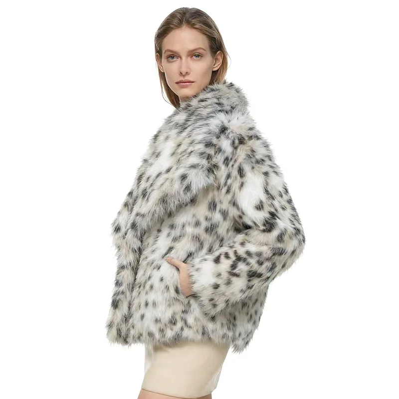 Leopard Spot Faux Fur Women's Autumn Winter Thick Coat Winter New Faux Fur Coat