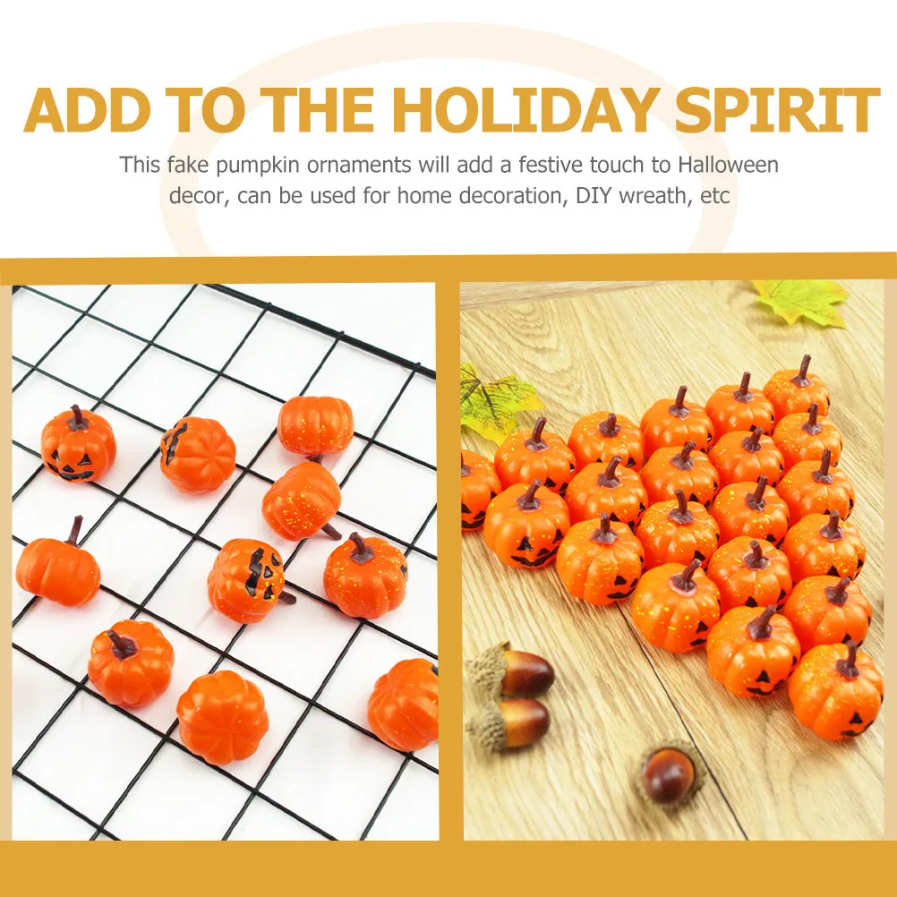 16Pcs Decoration Plastic Small Pumpkins Halloween Faux Pumpkins for Table Setting DIY Wreath Fall Harvest Thanksgiving Day