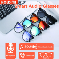 GS08 Smart Glasses Blue Light Filtering Polarized Sunglass 2in1 Lenses Audio Built-in Mic Speakers Ai Voice Assistant Men Women