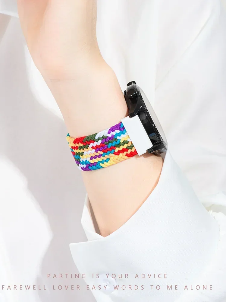 Braided Solo Loop strap for Samsung Galaxy watch 7/FE/6/5/4/classic/active 2 22mm/20mm bracelet Amazfit Gtr/GTS 4-3-pro-2e band