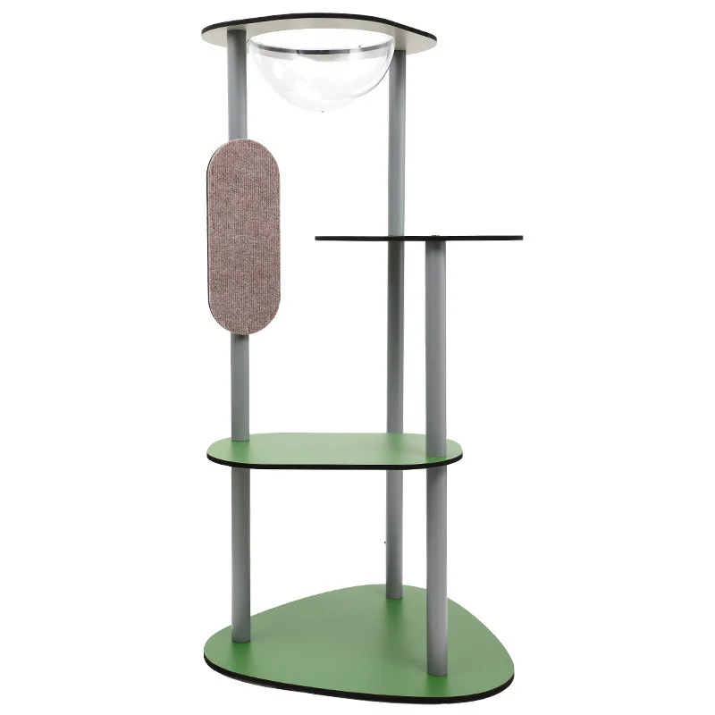 

Solid Wood Cat Tree Integrated Sisal Scratching Post & Space Capsule Cat House with Luxury Cat Tower Playground Interactive Toy