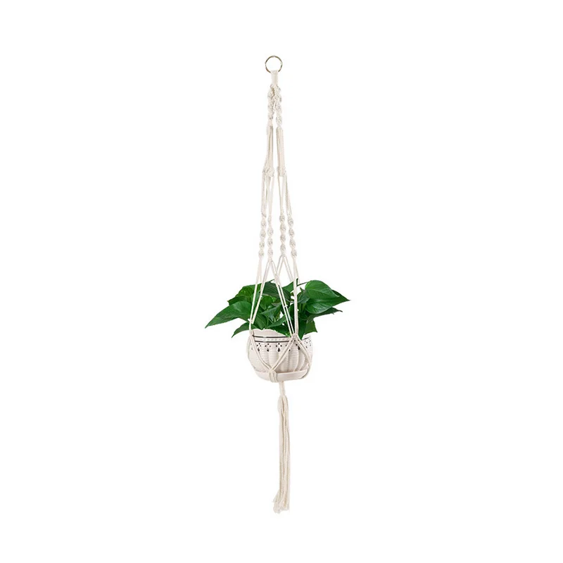 AAA282 Color braided rope flower pot rack flower pot hanger plant hanger cotton pot string hanging basket