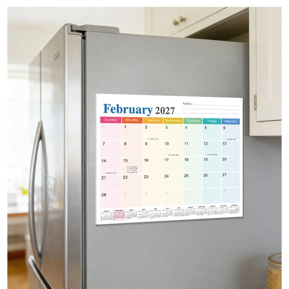 Magnetic Backing Magnetic Fridge Calendar Monthly Planner Eco-Friendly Paper Wall Planner Calendar 18-Month Calendar School