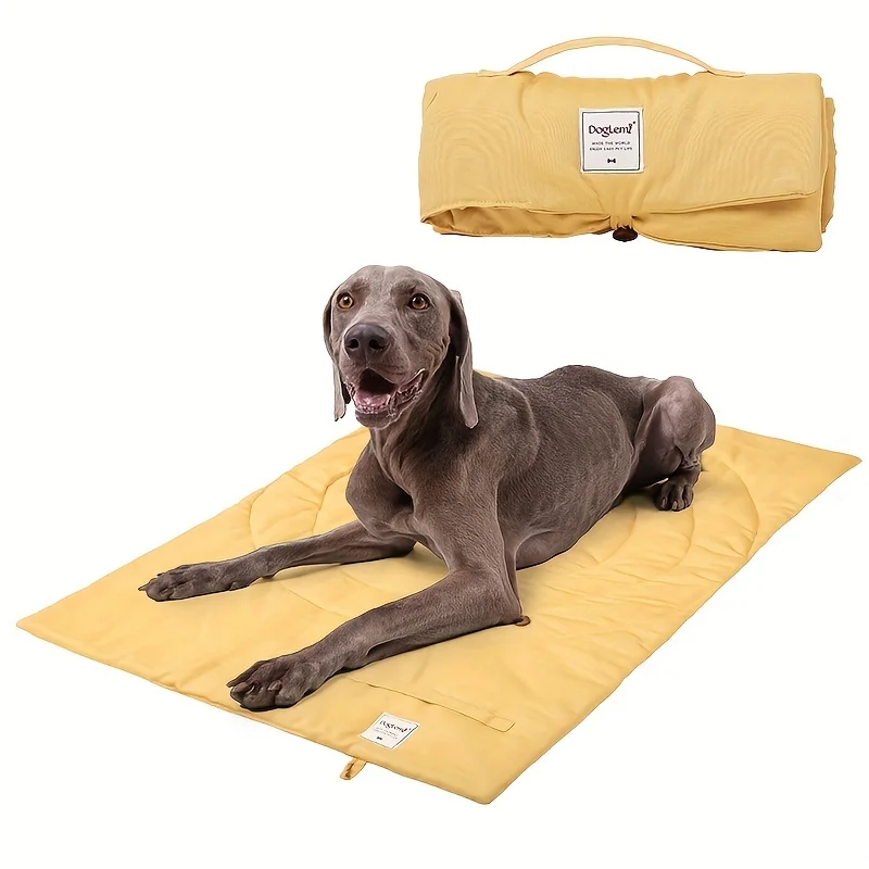 1pc Portable And Foldable Dog Blanket, Waterproof Easy To Clean Dog Cage Pad, Floor Mat, Sleeping Bed For Indoor Outdoor Camping