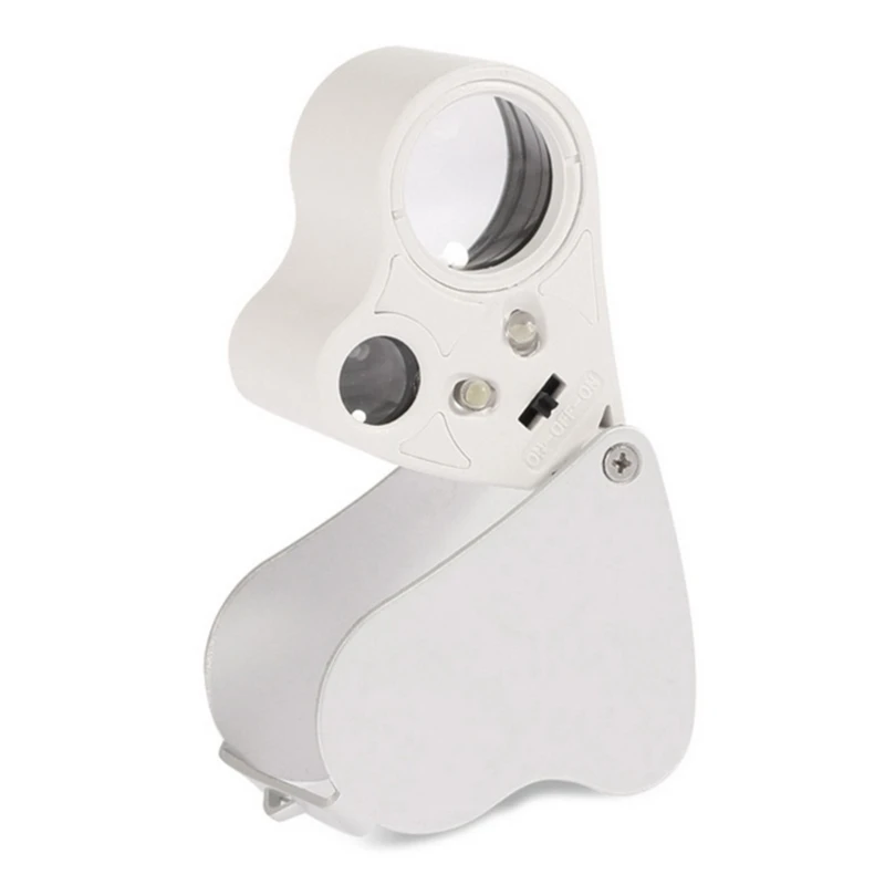 Lupa joyero, lupa plegable con luz LED, lupa 30 60 para diamantes, joyeros, monedas, sellos