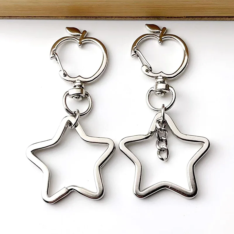 6-12Pcs New Style Apple Ejection Buckle Metal Star Keychain Figure 8 Buckle DIY Making Toy Jewelry Pendant Accessories Wholesale