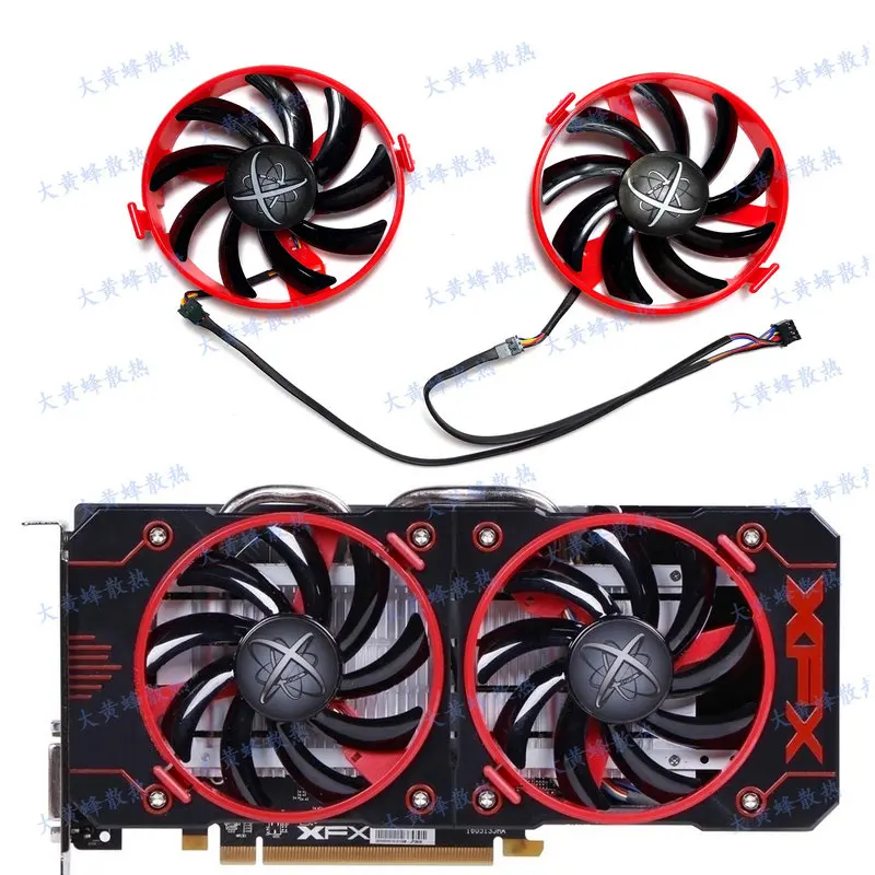 

Новый вентилятор для видеокарты XFX R9 380 380X R9 370 370X RX460 560 FDC10U12S9-C