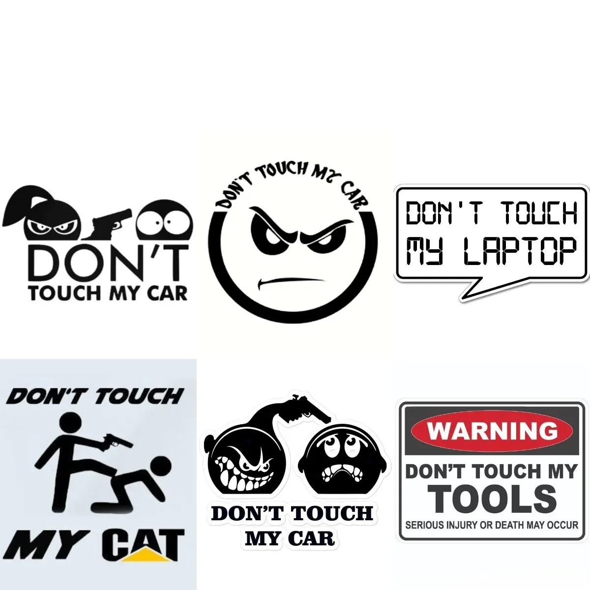

Don't Touch My Car Warning Stickers for Truck Racing Camper Motorcycle Off-road Car Bicycle Van Window Door Decal Customizable