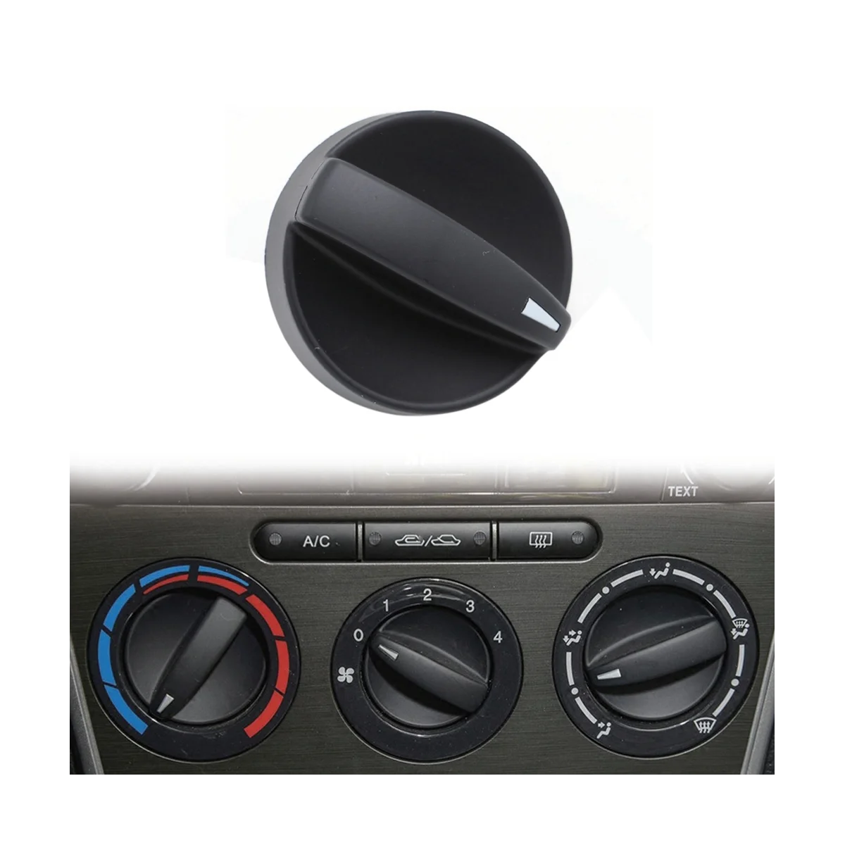 3Pcs Car A/C Heater Climate Control Switch Knobs Dials Cover for 2006-2008 Mazda 6 GV2W-61-195 GV3A-61-195