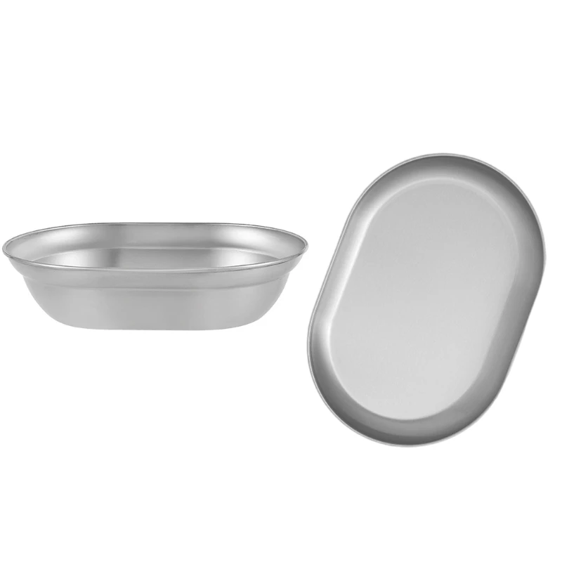 

304Stainless Steel Dinner Plate Metal Dish Serving Dinner Plate Deep Soup Plate Suitable for Home and Kitchen Use